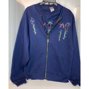 Jerzees Woman Rhinestones Birdhouse Jacket & Shirt Size M